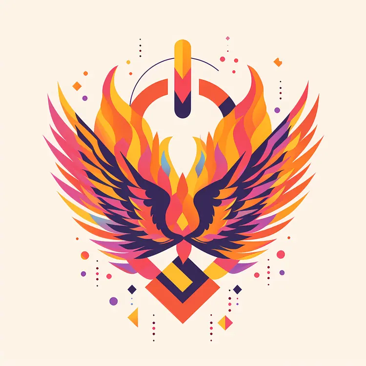 Colorful Phoenix Wings Illustration