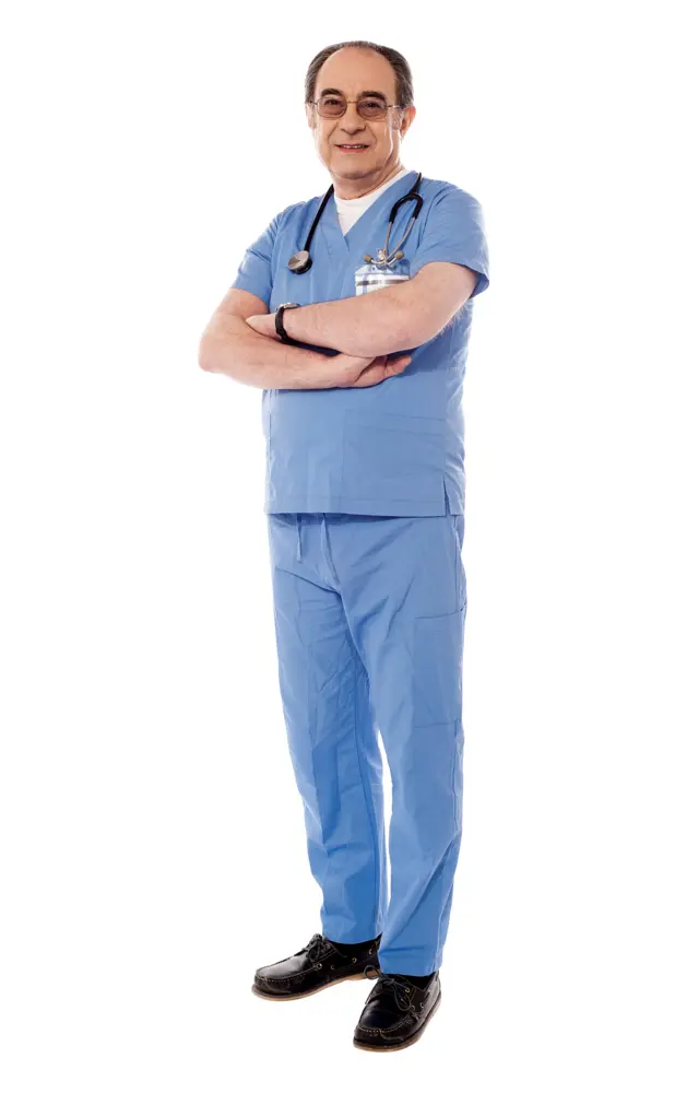 Doctor in Blue Scrubs