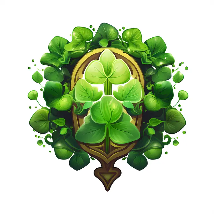 Green Clover Emblem for St. Patrick's Day