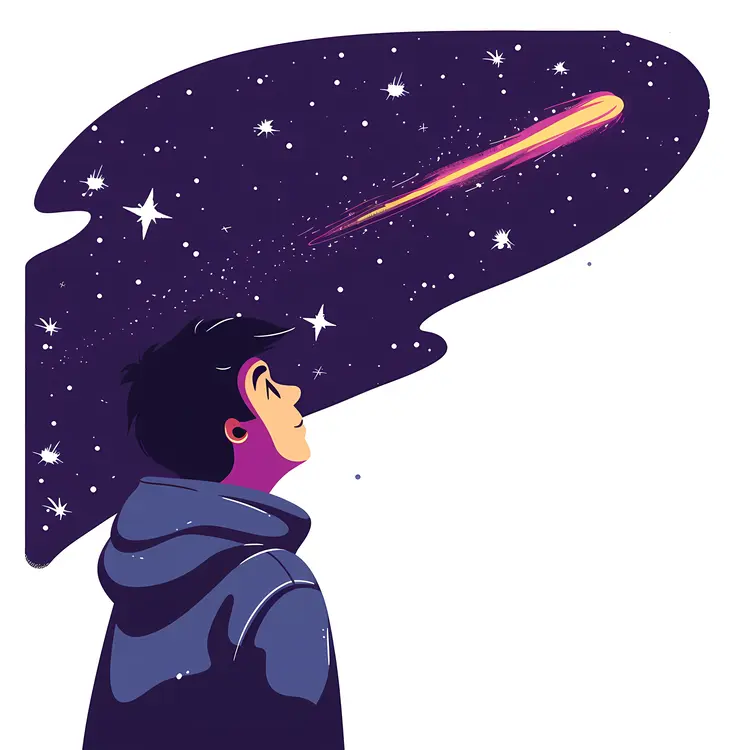 Person Watching a Shooting Star