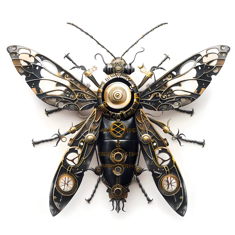 Steampunk Moth with Gears