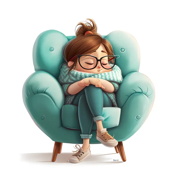 Girl Relaxing in a Comfy Chair