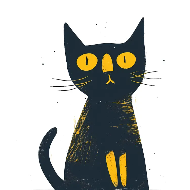 Black Cat with Yellow Eyes