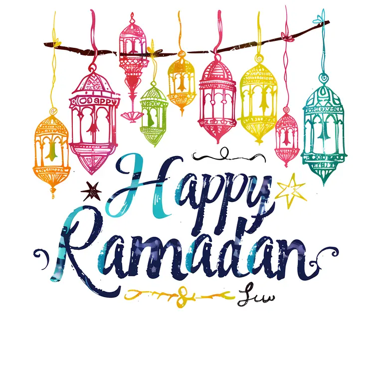 Colorful Happy Ramadan Greeting