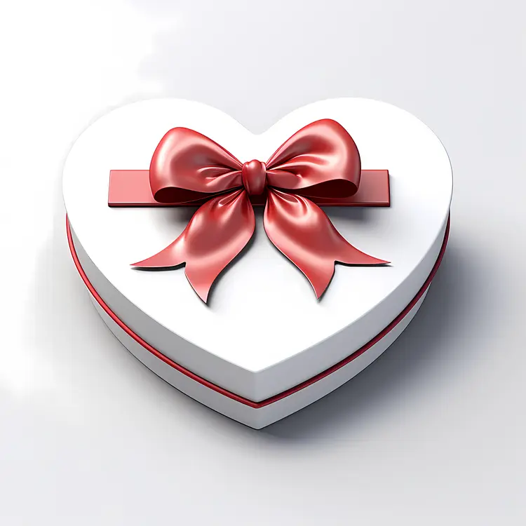 Heart Shaped Box with Red Ribbon