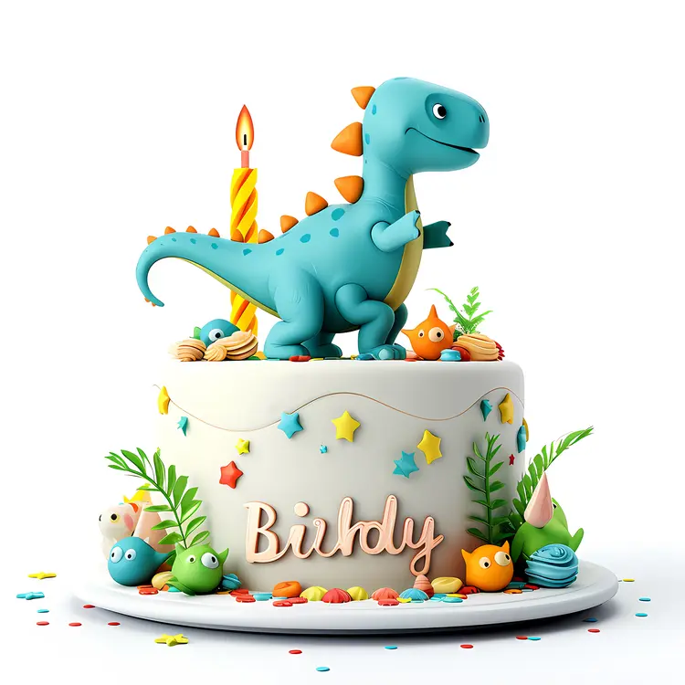 Blue Dinosaur Cake for Kids Birthday