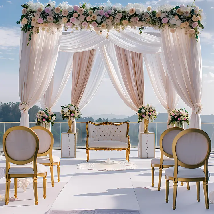 Elegant Wedding Arch with Drapes