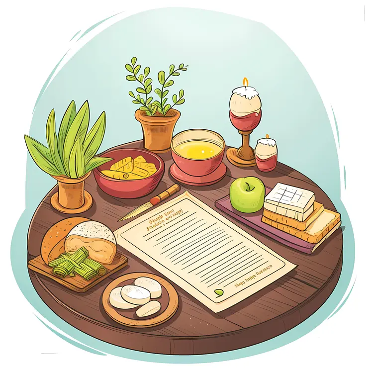 Breakfast Table with Eggs and Bread