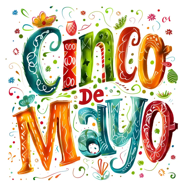 Colorful Cinco de Mayo Text Design