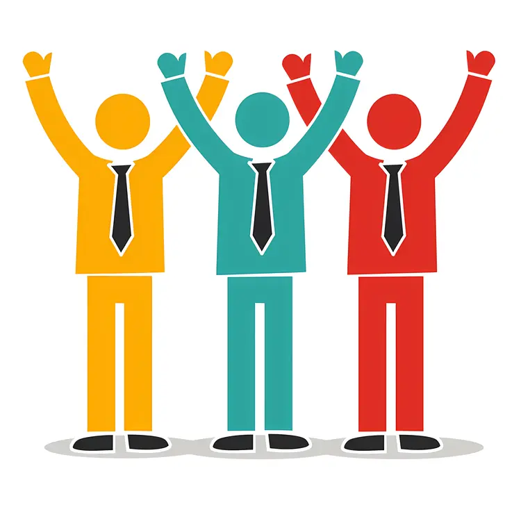 Colorful Businessmen Celebrating Success