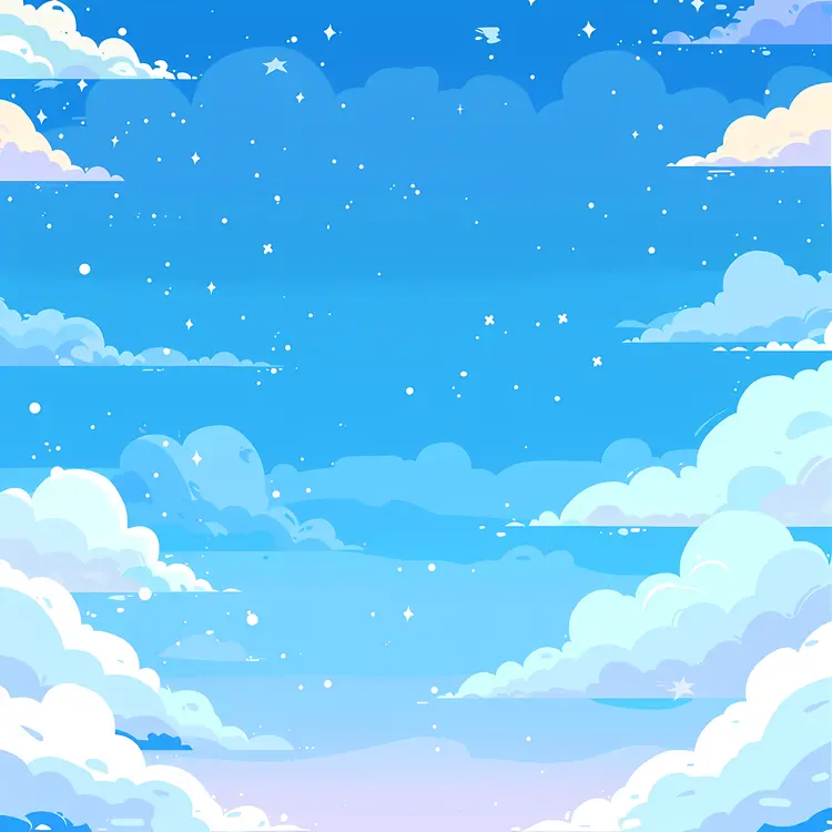 Blue Sky with Stars Illustration
