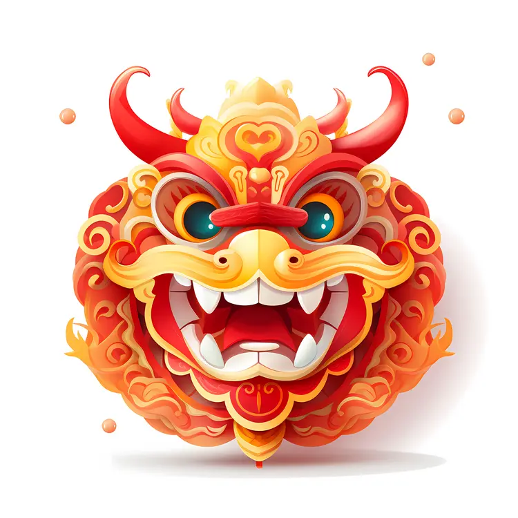 Red Dragon Mask for Chinese New Year