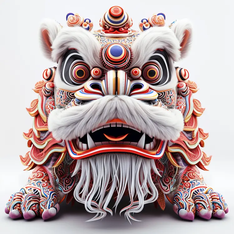 Intricate Lion Dance Costume for Chinese New Year