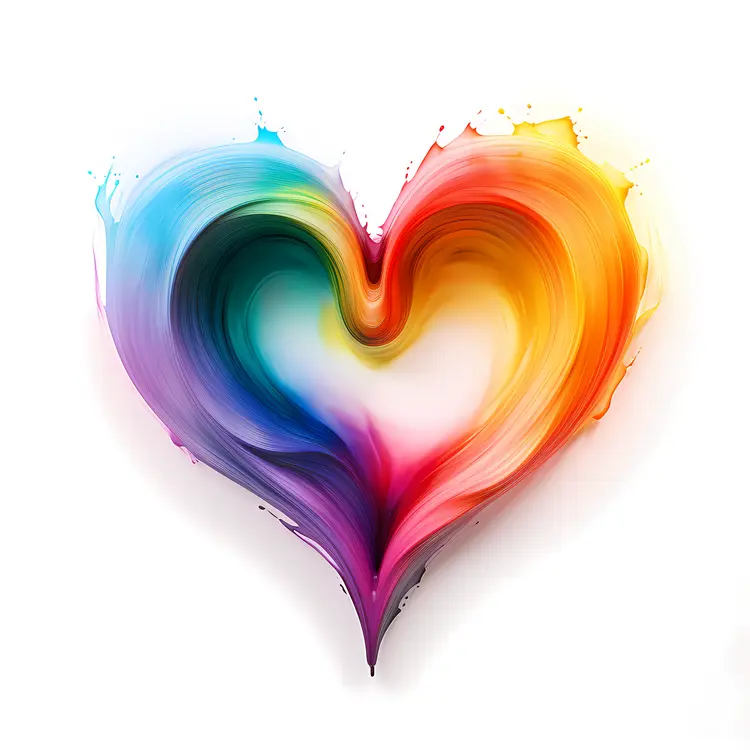 Swirled Colorful Abstract Heart