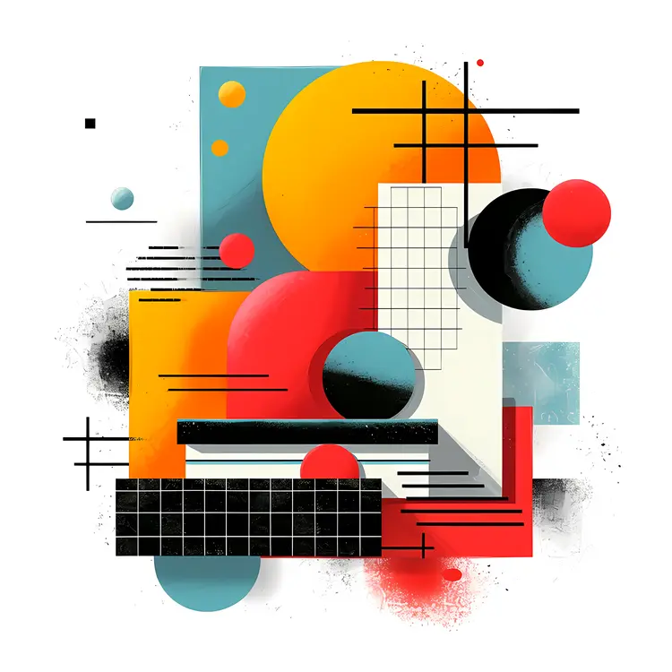 Abstract Geometric Shapes with Colorful Design