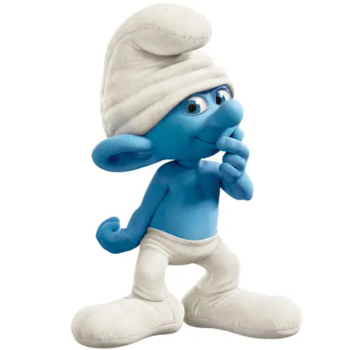 Blue Character in a Thinking Pose