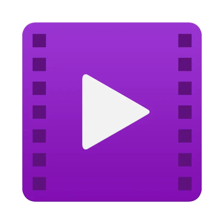 Purple Play Button Icon