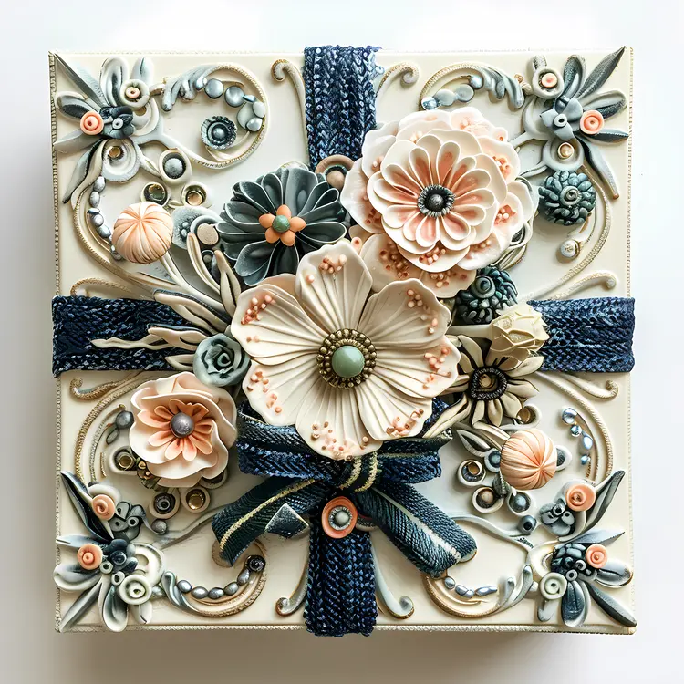Ornate Decorative Box with Flowers