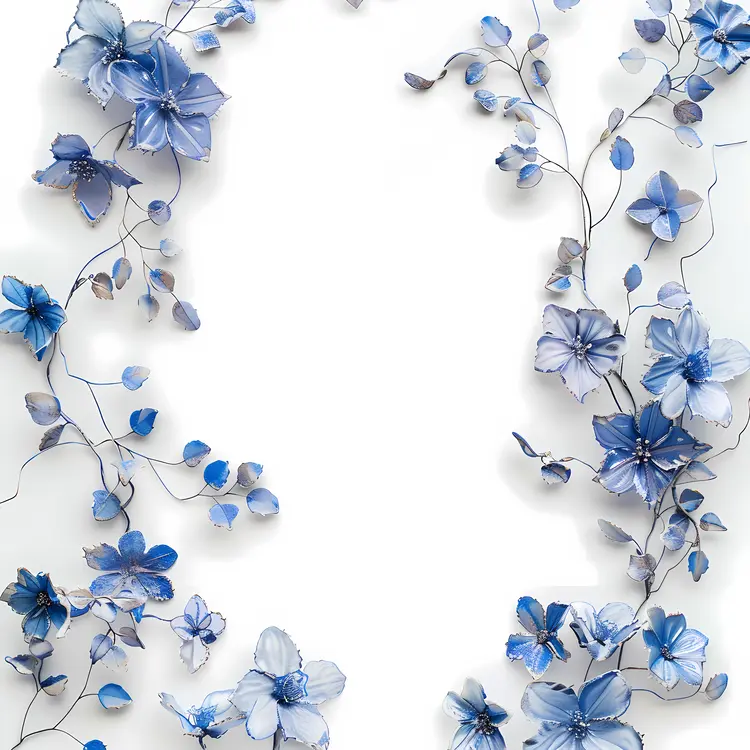 Elegant Blue Floral Frame