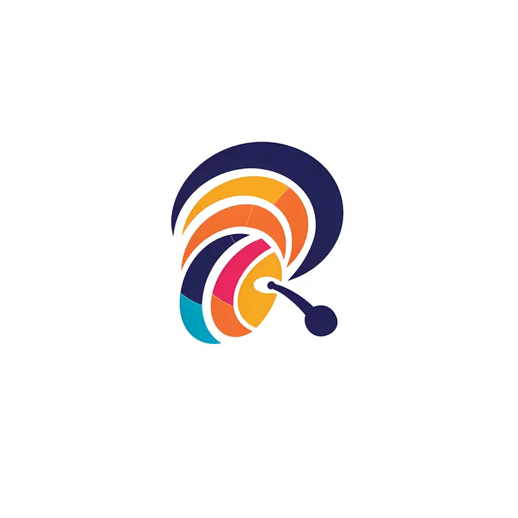 Colorful Ear with Headset Logo