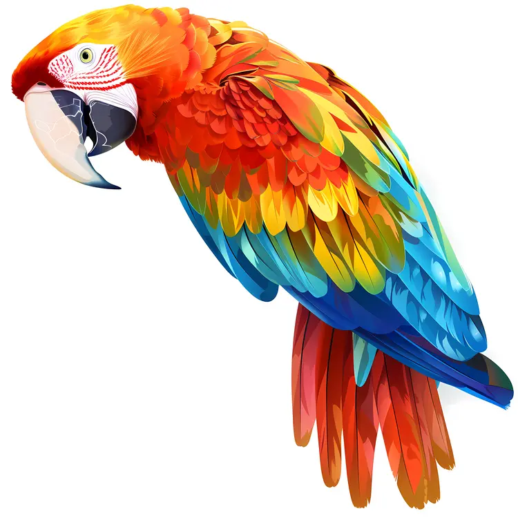 Colorful Parrot on a Branch