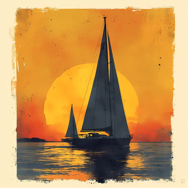 Sailboats at Sunset