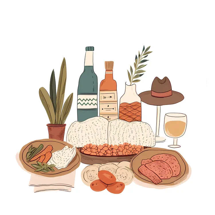 Bread and Wine with Cheese