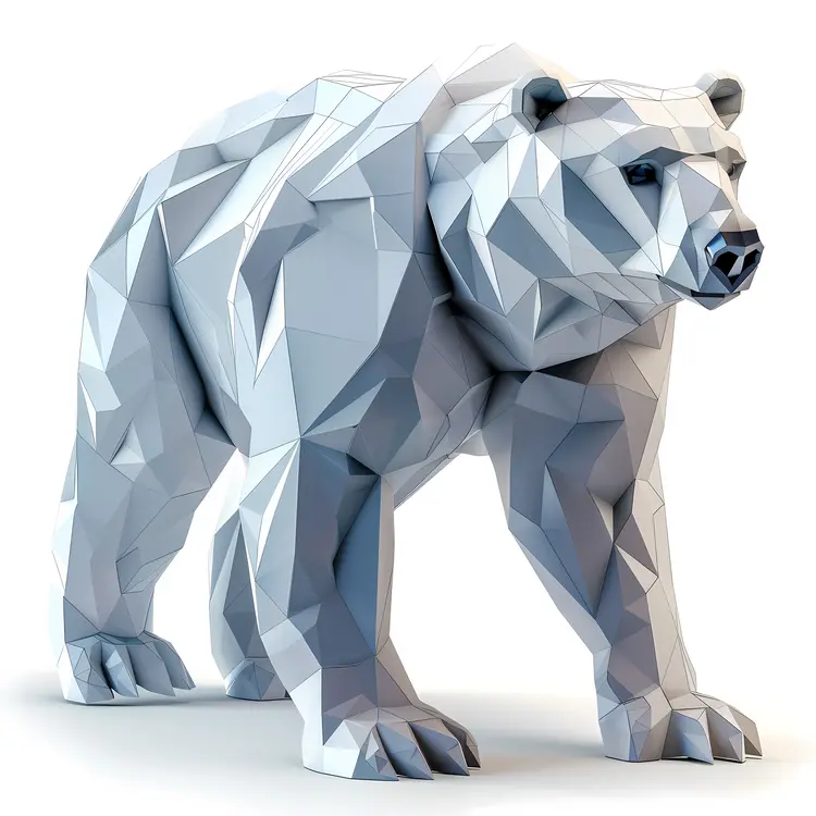 Geometric Polar Bear Standing