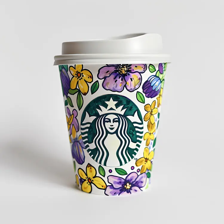 Floral Starbucks Cup Design