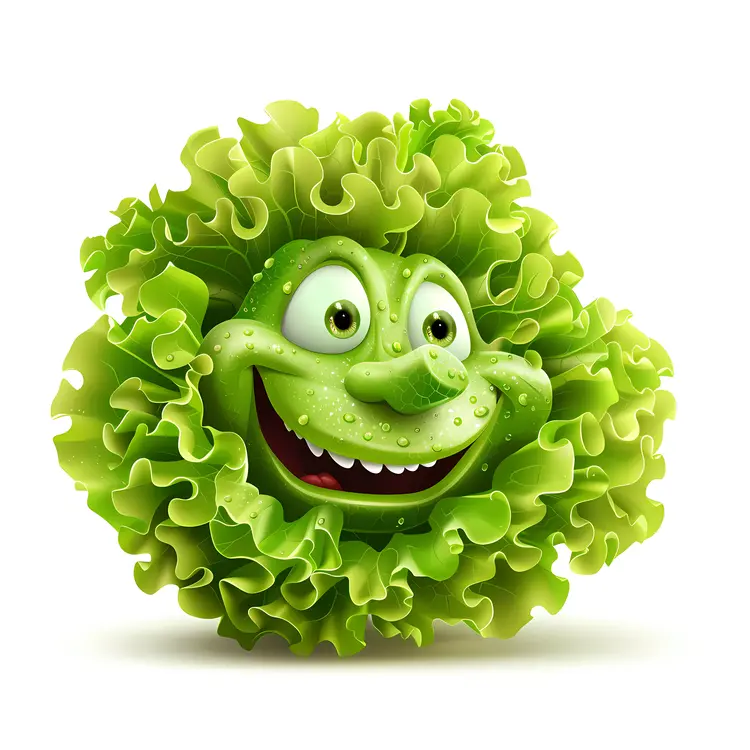 Happy Lettuce Cartoon Character