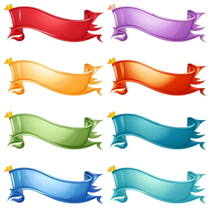 Set of Colorful Ribbons