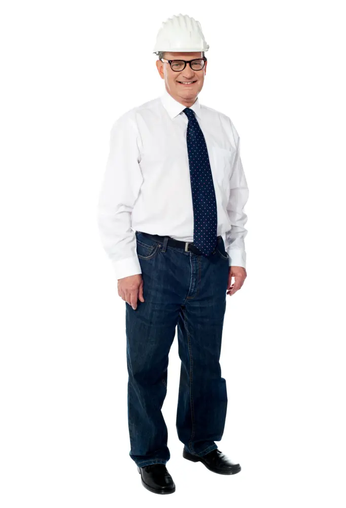 Construction Worker in White Shirt