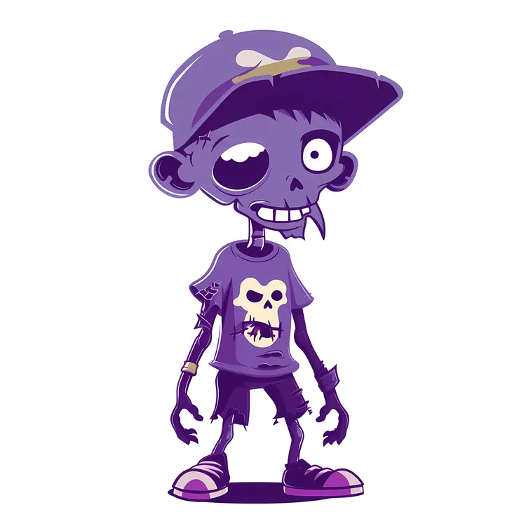 Purple Zombie Boy with One Eye