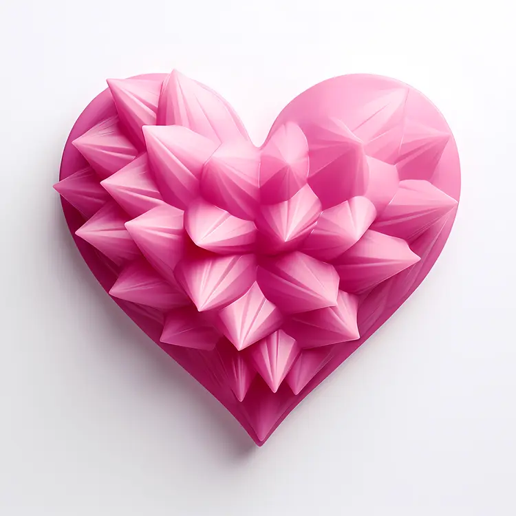 Spiky Pink Heart 3D Art