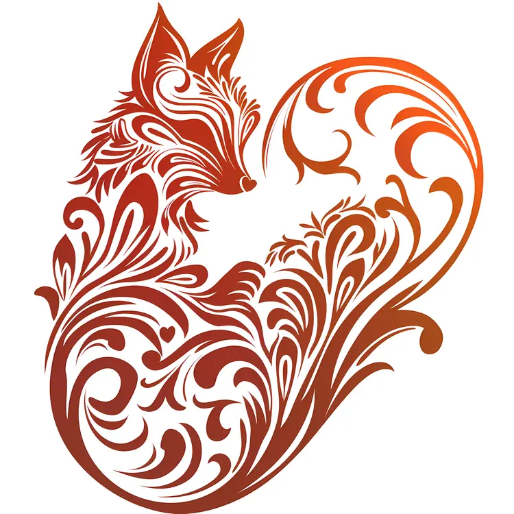 Stylized Fox with Decorative Patterns