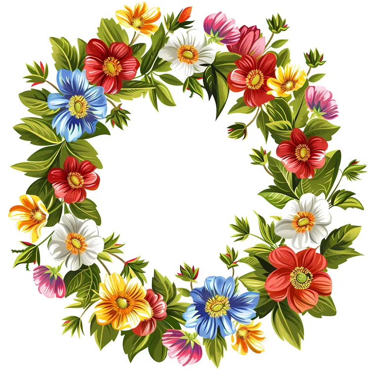 Bright Floral Wreath