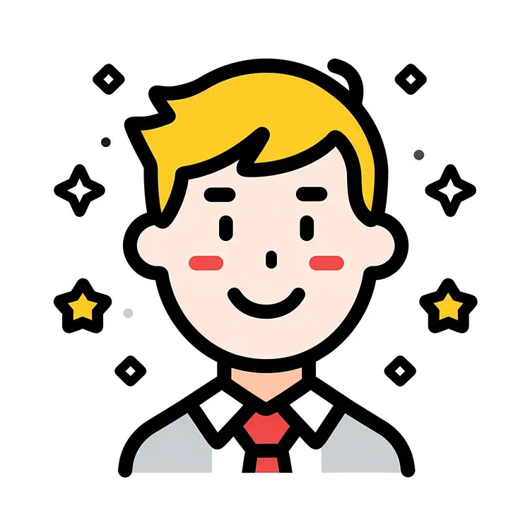 Smiling Man with Stars