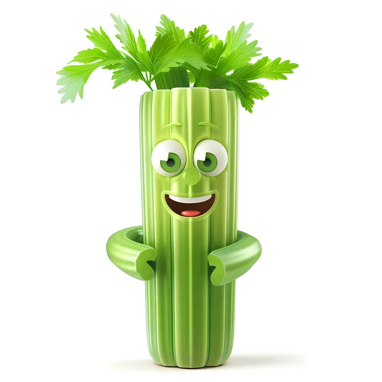 Happy Celery Cartoon Illustration