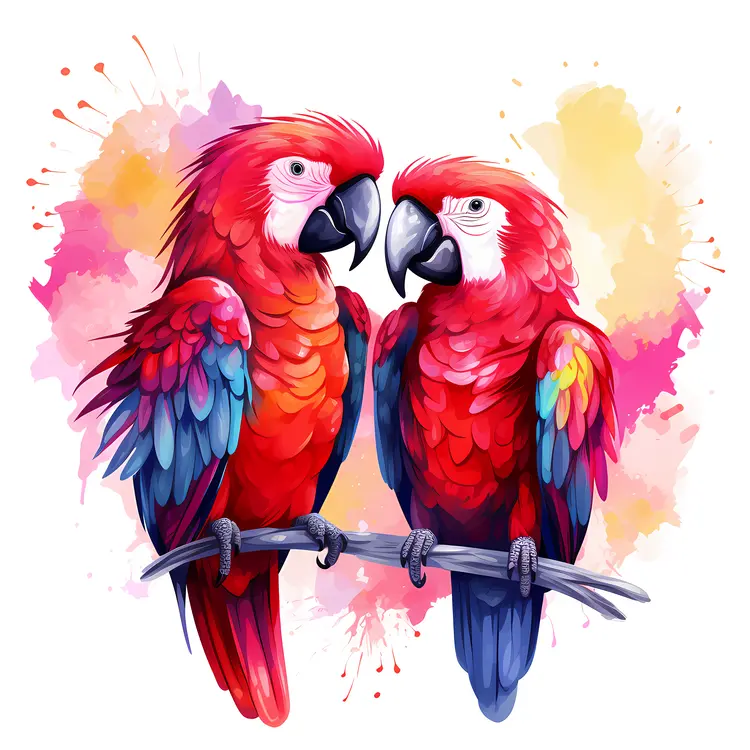 Two Colorful Parrots