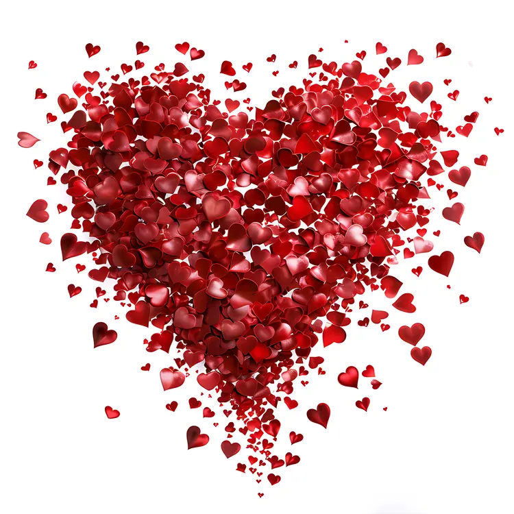 Heart Shape Made of Small Red Hearts