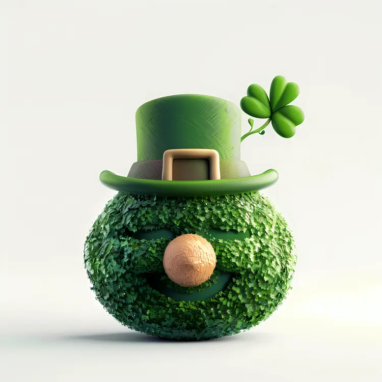 Green Leprechaun with Shamrock Hat