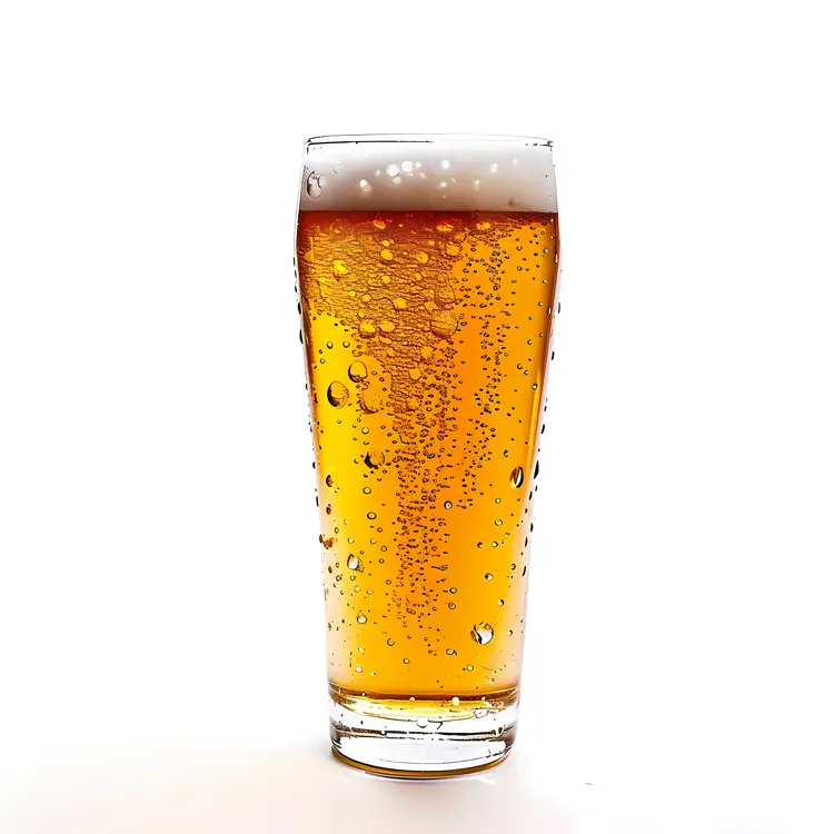 Refreshing Beer Glass with Bubbles