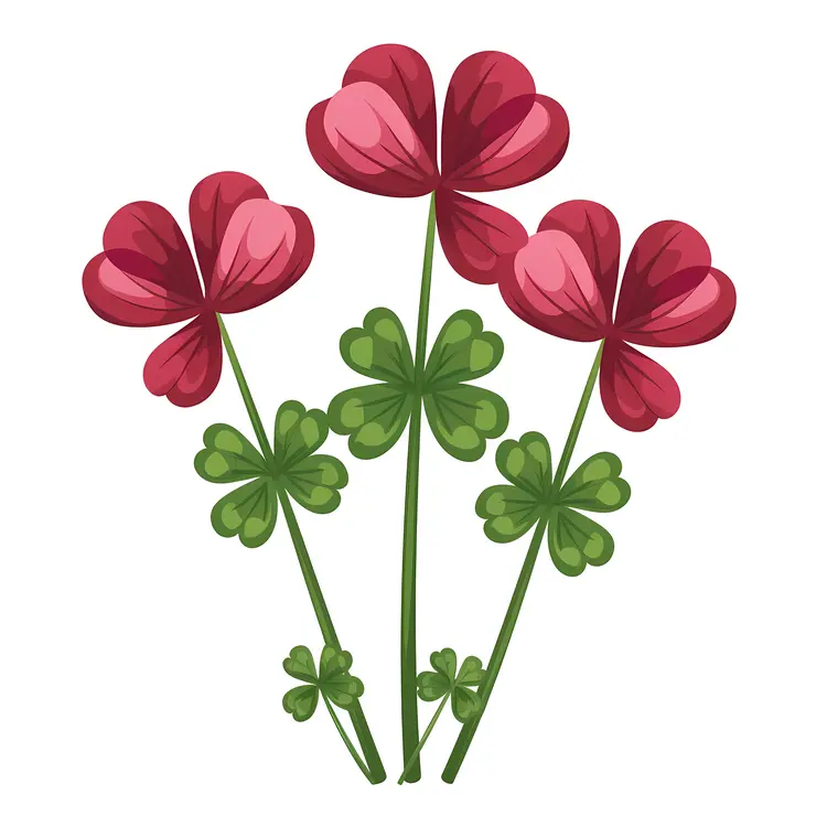 Red Clover Plant Illustration