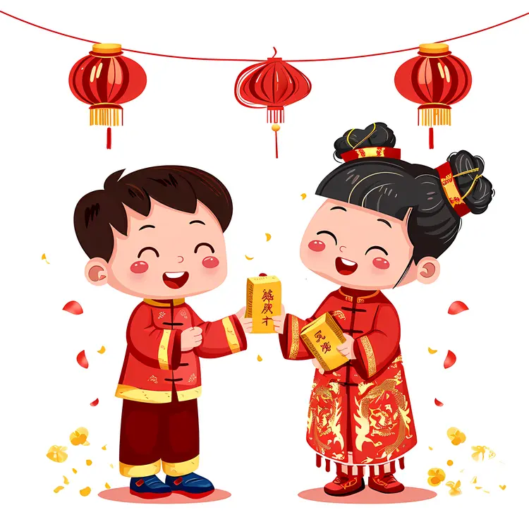 Children Celebrating Chinese New Year