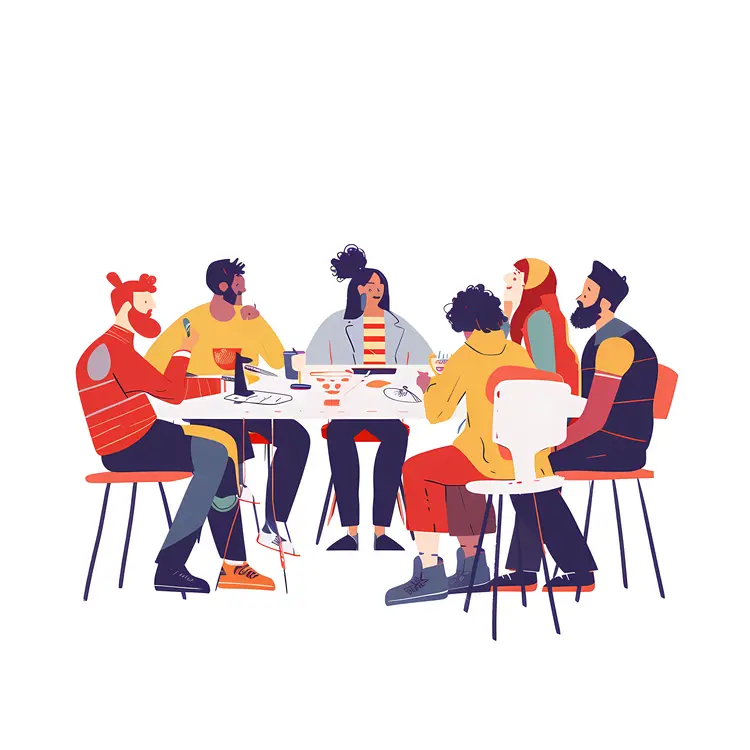 Group of Friends Dining Together