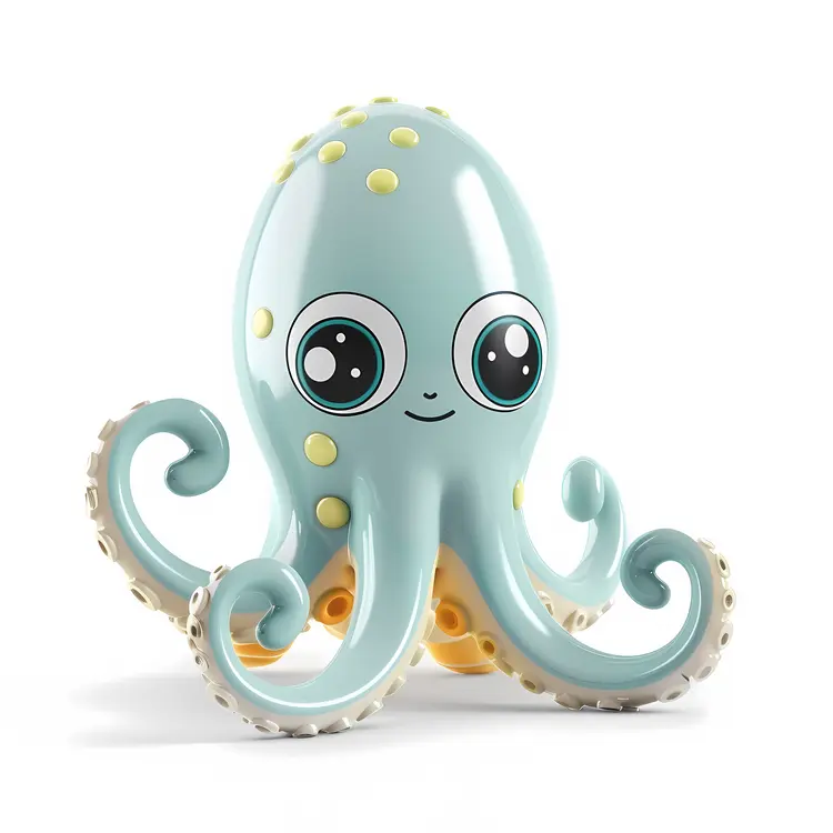 Cute Blue Octopus Cartoon