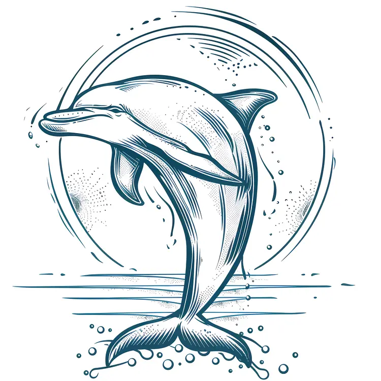 Dolphin Sketch Illustration