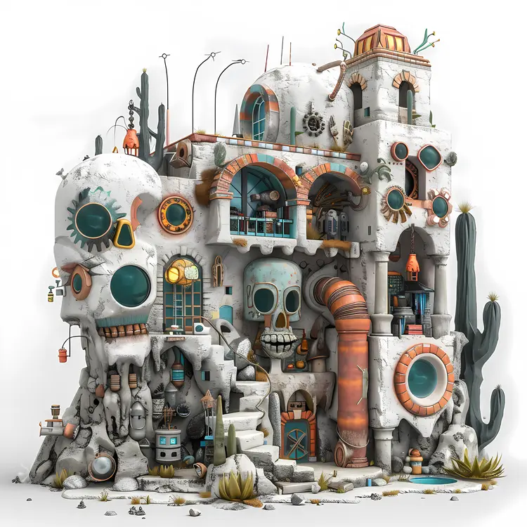 Spooky Skull House in the Desert