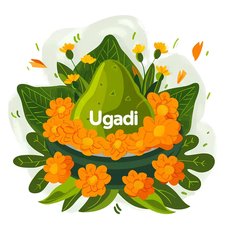 Ugadi Festival with Pear and Floral Arrangement