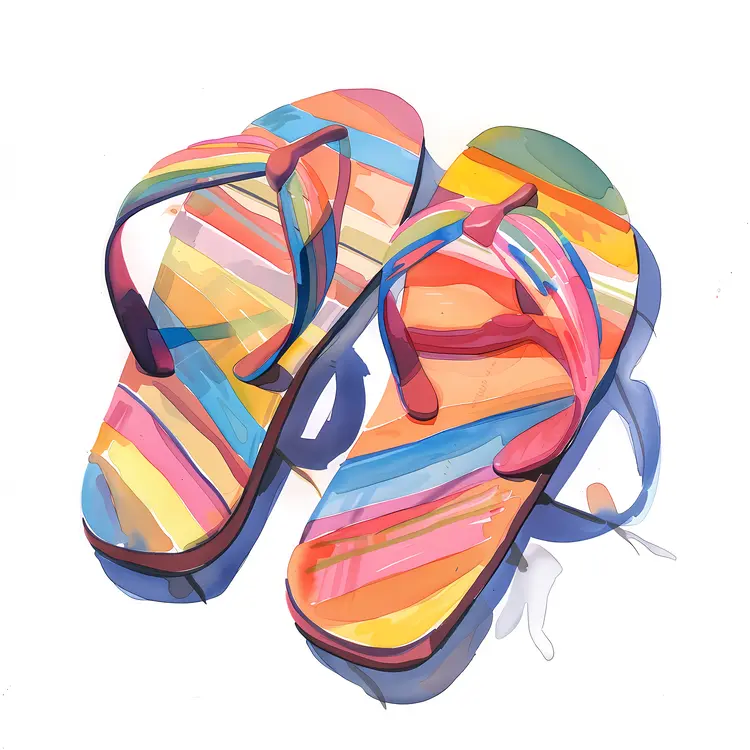 Striped Flip Flops